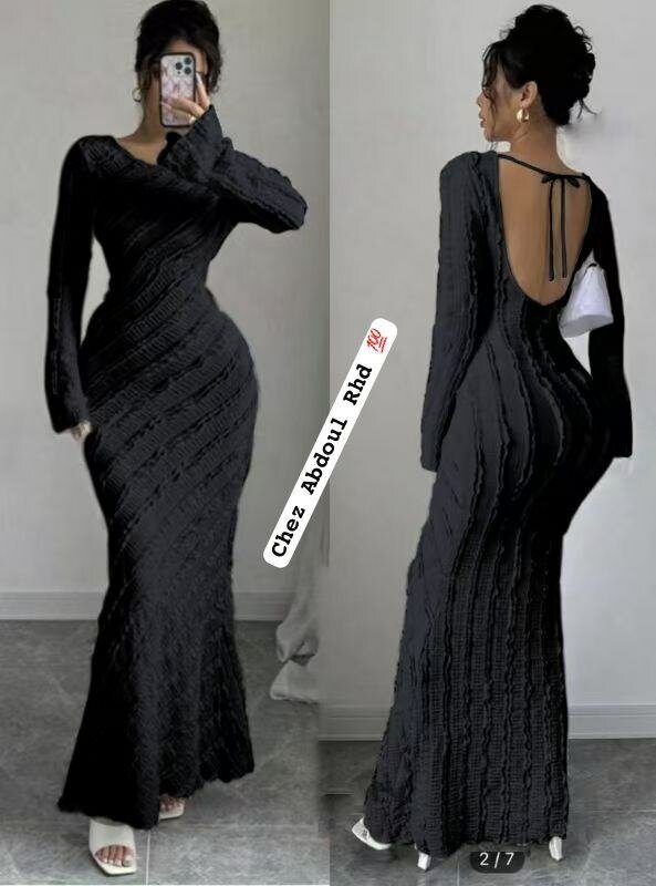 Robe longue élégante dos nu