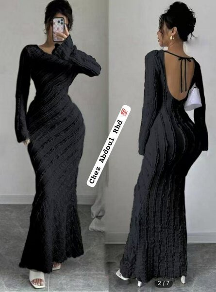 Robe longue élégante dos nu