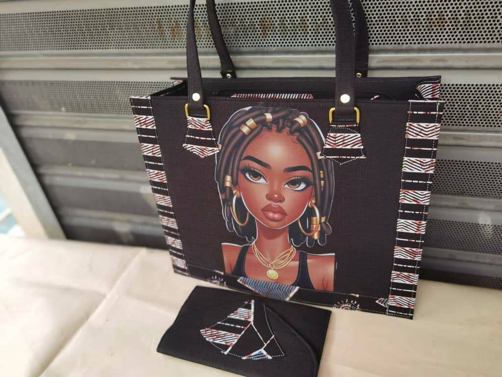 Sac à main en tissu wax coloré