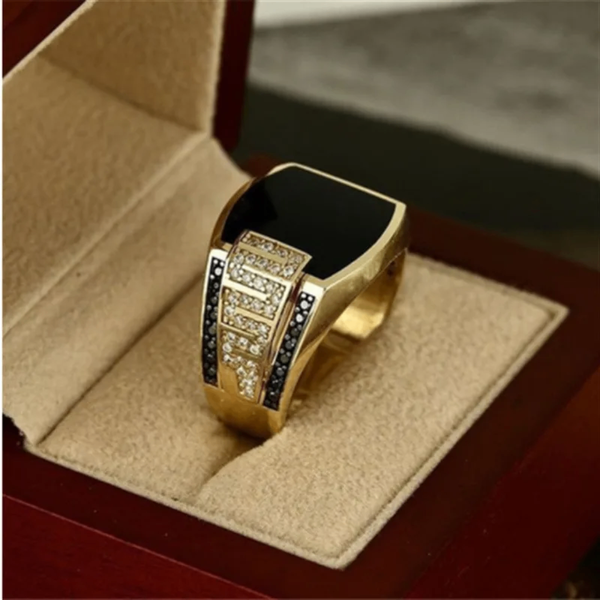 Bague homme élégante en onyx