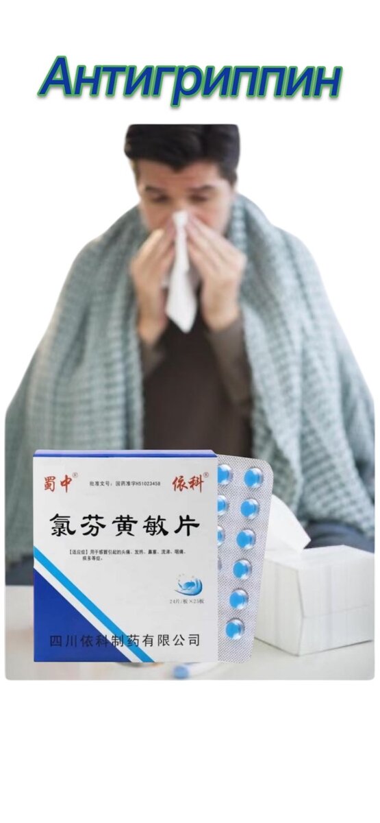 Китайский Антигриппин 24 шт( блистер)