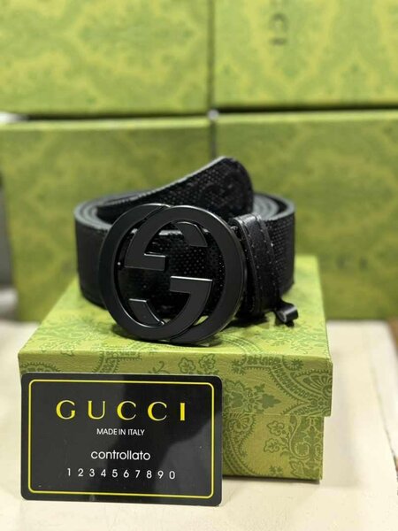 Ceinture Gucci en cuir noir