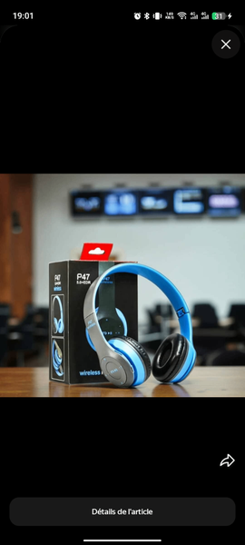 Casque Bluetooth P47 Bleu
