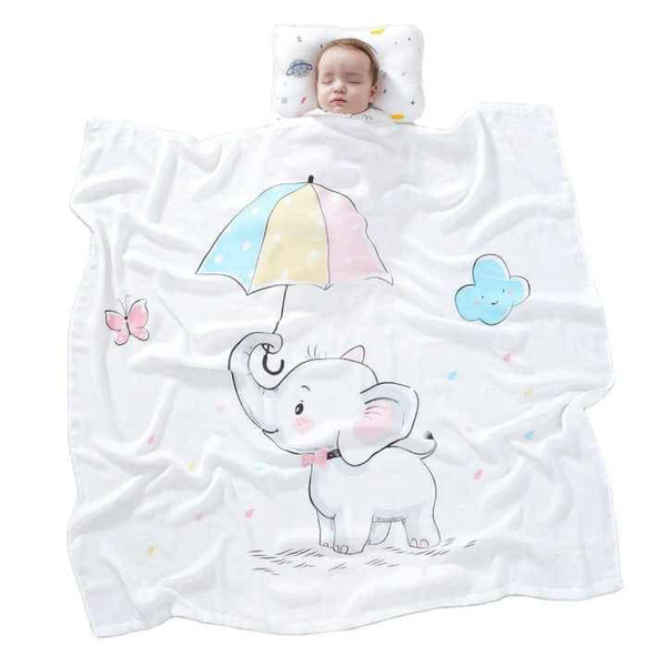 Muslin Baby Blanket elephant