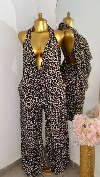 Ensemble à dos nu   Léopard