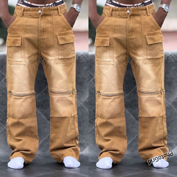 Pantalon cargo en denim homme