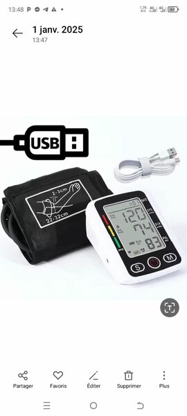 Tensiometre électrique à pile et a brassard
