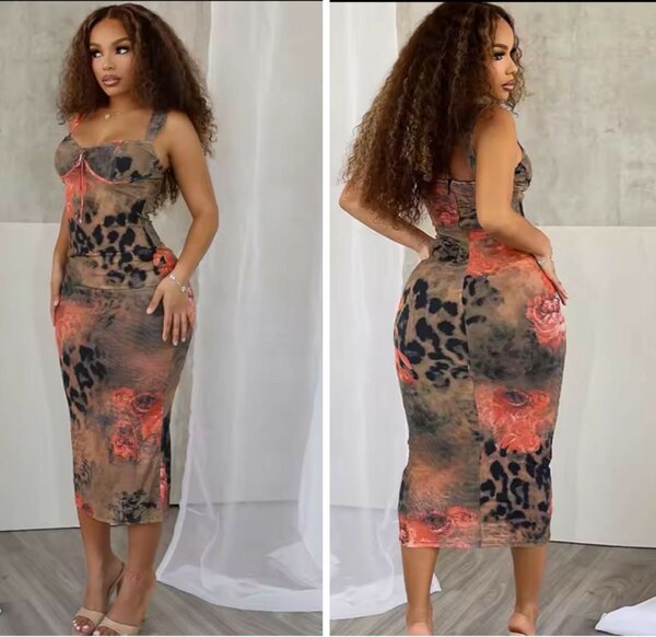 Robe Midi Imprimée Léopard