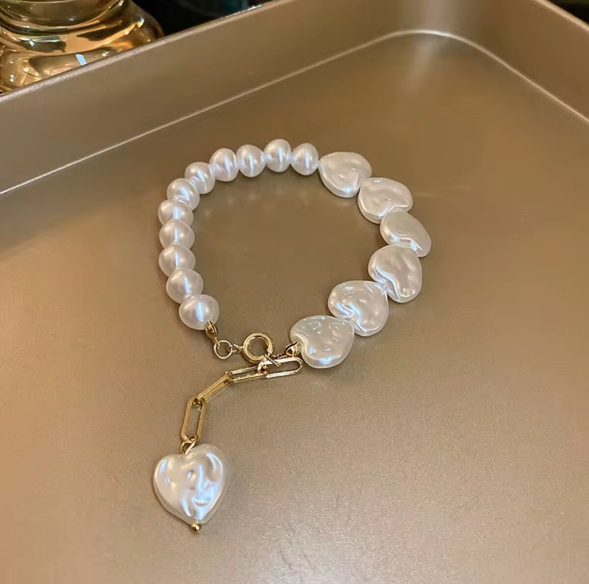 Bracelet perles cœur