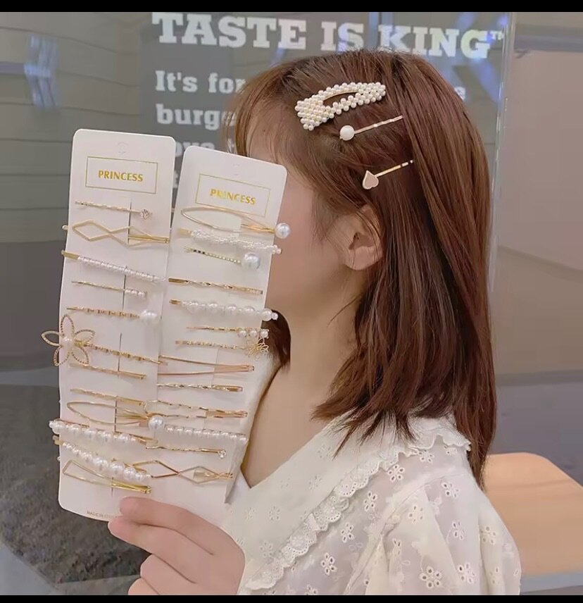 Pinces à cheveux en perles pour femmes et filles, épingles à