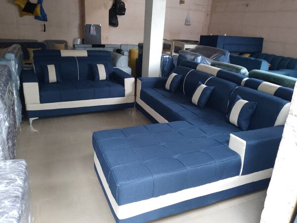 Elegant Canapé d'Angle Bleu