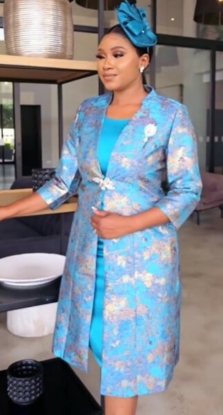 2PC BROCADE SUIT DRESS &JACKET