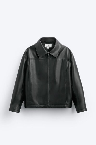 Veste en cuir noir homme tendance