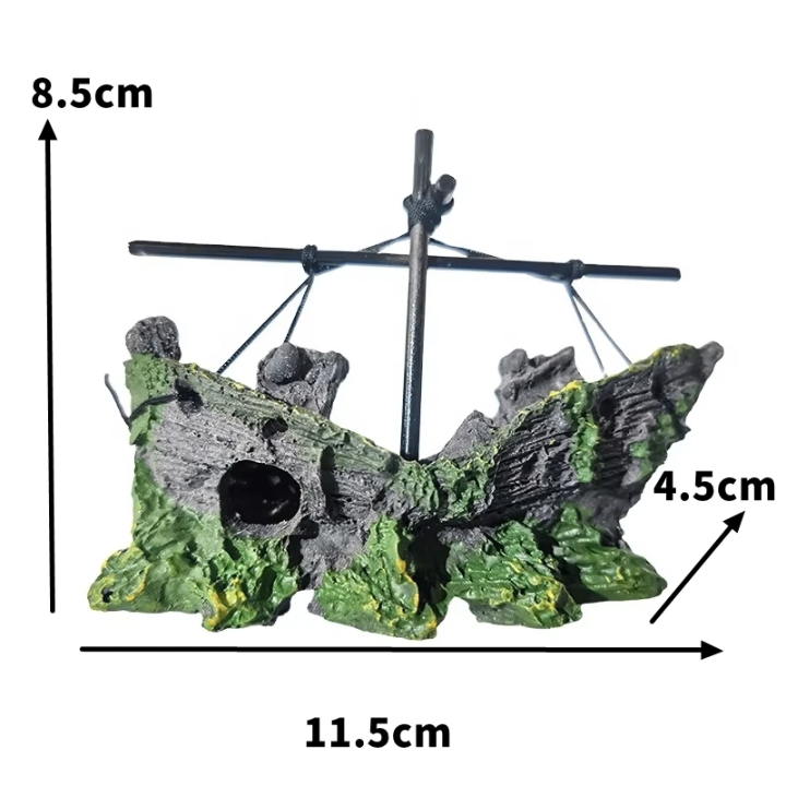 Décoration épave de navire aquarium