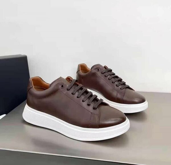 Baskets cuir marron élégantes