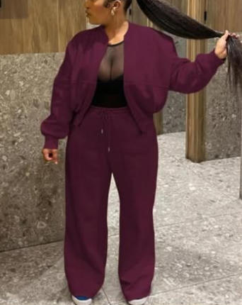 Two piece suit burgundy