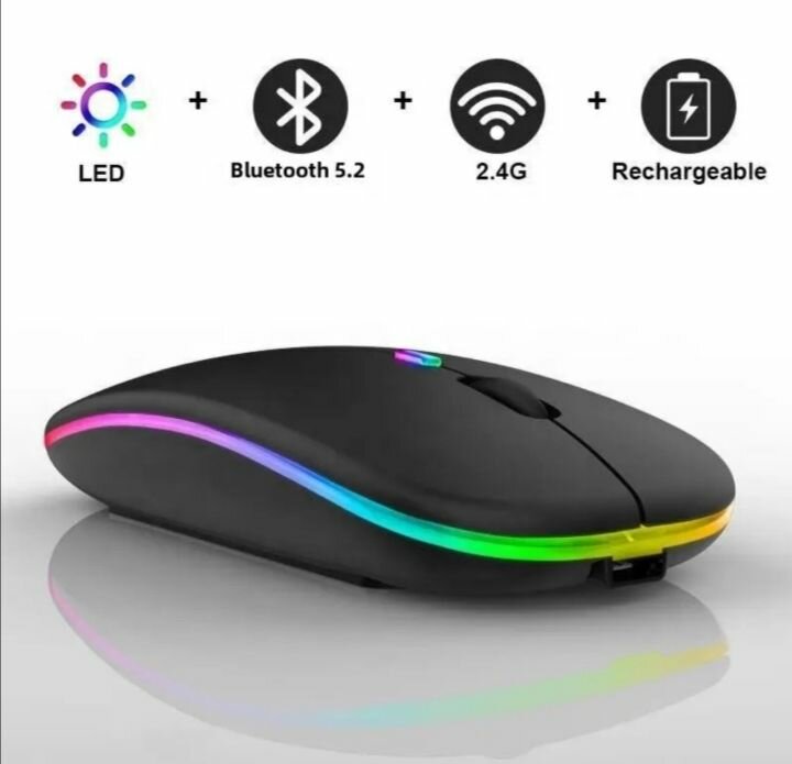 Souris sans fil LED rechargeable