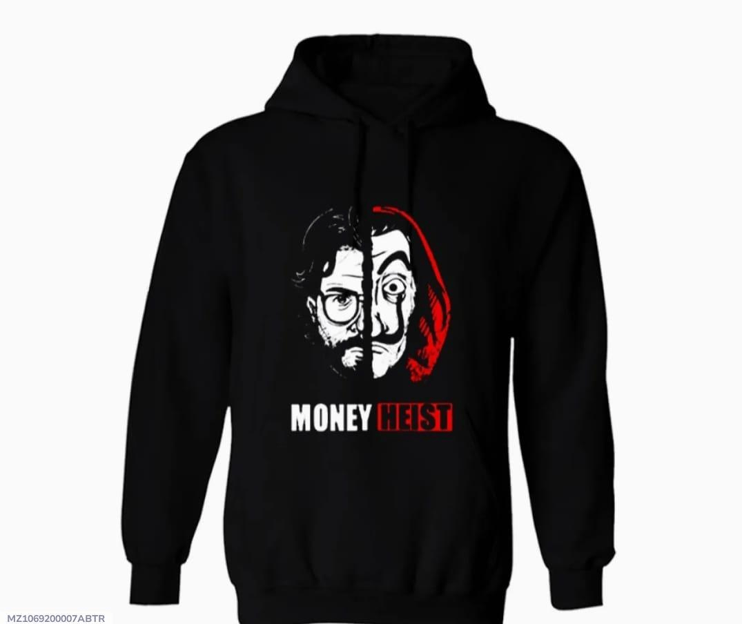 1 PCs Men's Cotton Flees money Heist Printed Hoodie