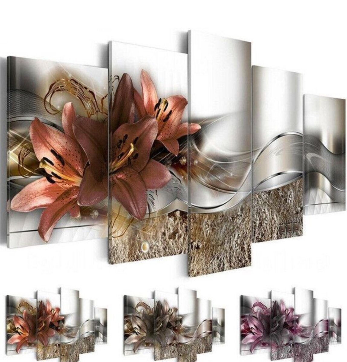 5Pcs Unframed Modern Art Oil Painting Canvas Print Wall Pic