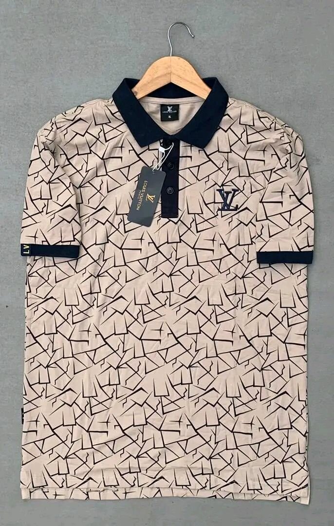 Polo tendance pour homme imprimé géométrique