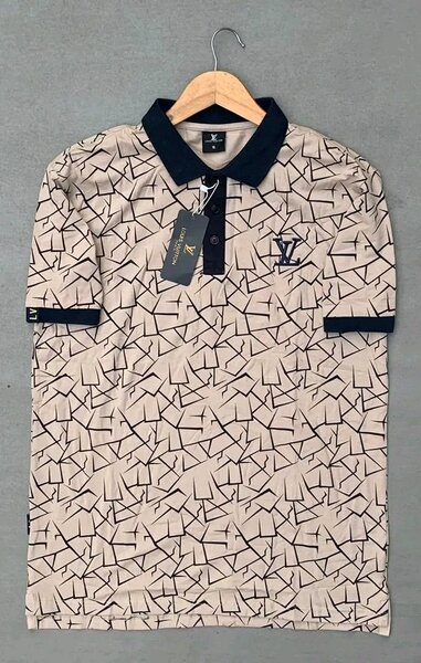 Polo tendance pour homme imprimé géométrique