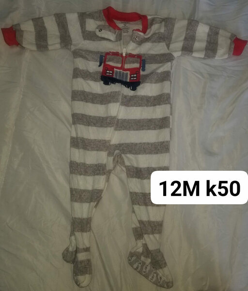 striped jumpsuit with print