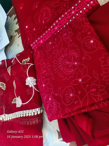 Unstitched Cross stitch lawn embroideried 3pc