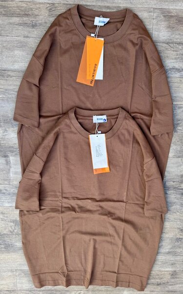 T-shirt marron en coton