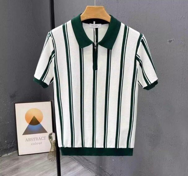 Polo en maille rayée