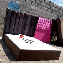 custom made bed with a high base