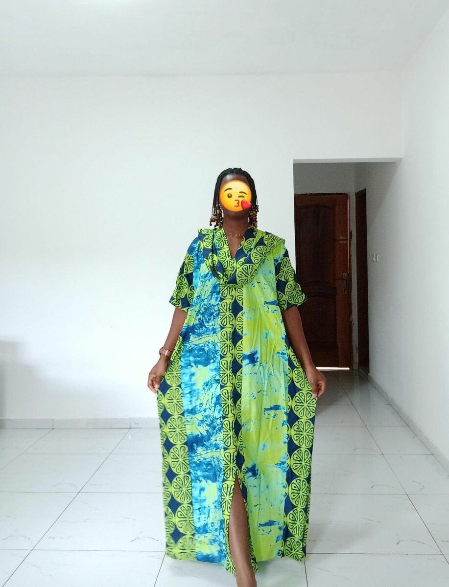 Boubou en soie + foulard