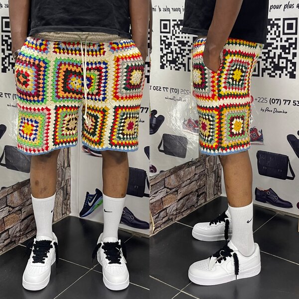 Shorts en crochet colorés homme