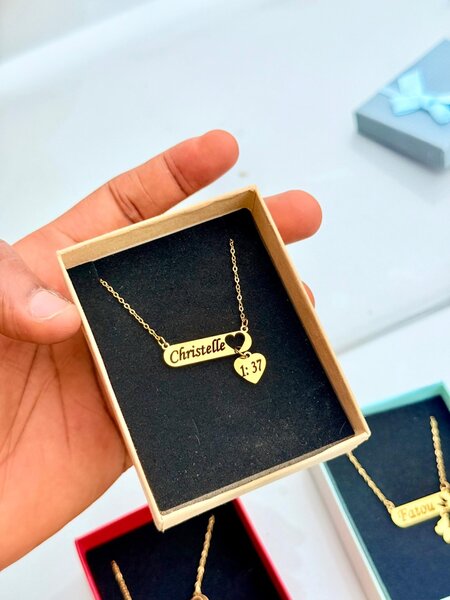 Collier personnalisé coeur doré