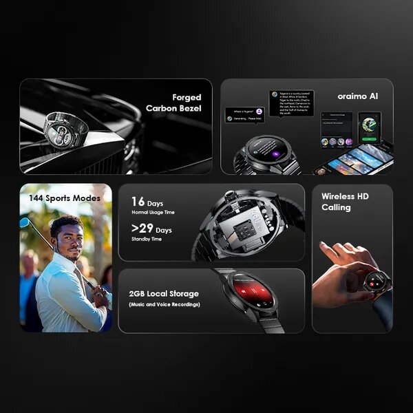 oraimo Watch Pro NT 1.43" AMOLED AI Powered Smart Watch