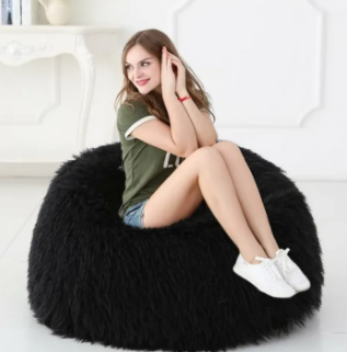 Deluxe Black Faux Fur Tick Bag