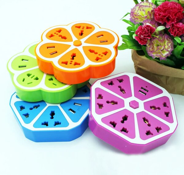 Multiprise Hexagonale USB Colorée