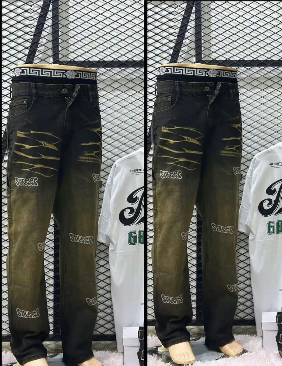 Pantalons en jean imprimés tendance