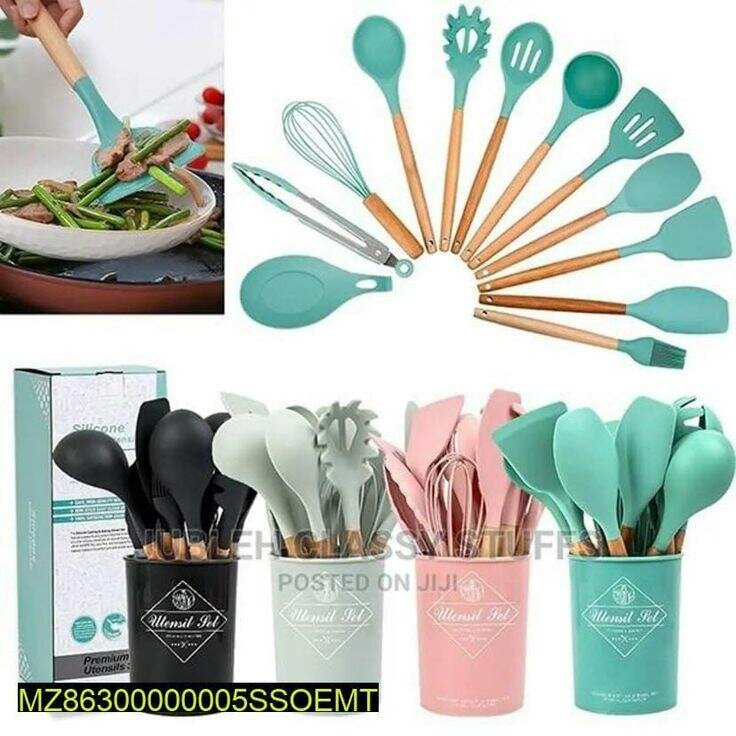 Ensemble d'ustensiles de cuisine en silicone premium