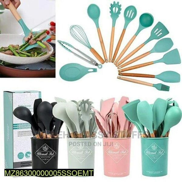 Ensemble d'ustensiles de cuisine en silicone premium