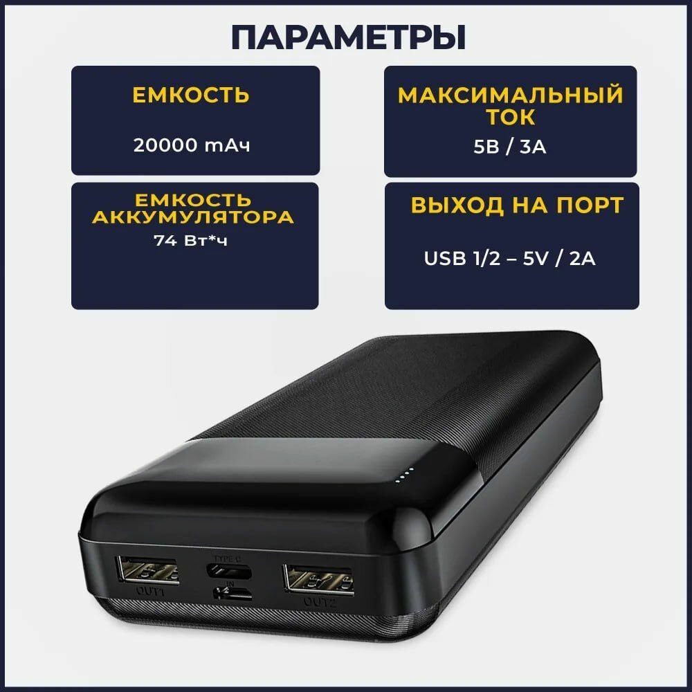 Портативный аккумулятор 20000 mAh