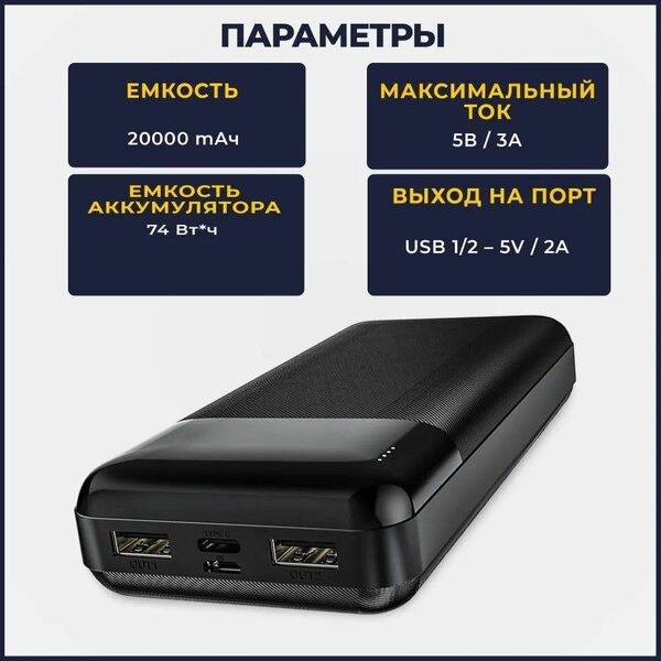 Портативный аккумулятор 20000 mAh