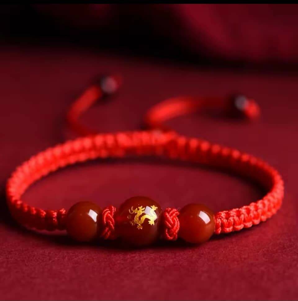 Chinese Dragon Red Rope Hand Woven String Lucky Bracelet
