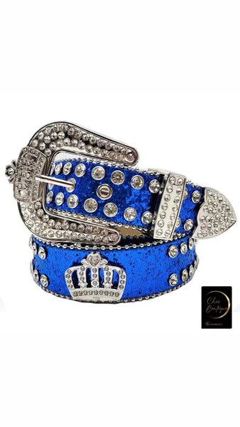 Ceinture Bleu Strass Glamour