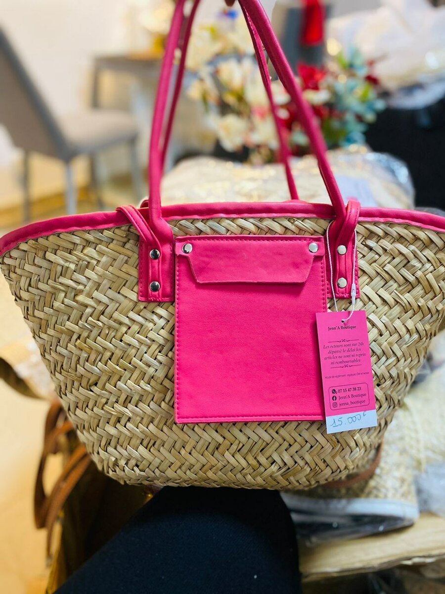 Sac cabba en paille et cuir