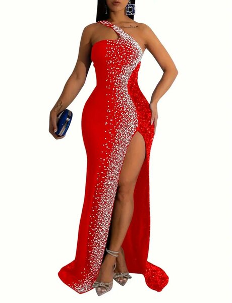 Robe soirée rouge glamour