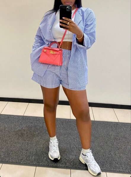 Ensemble short et chemise féminine