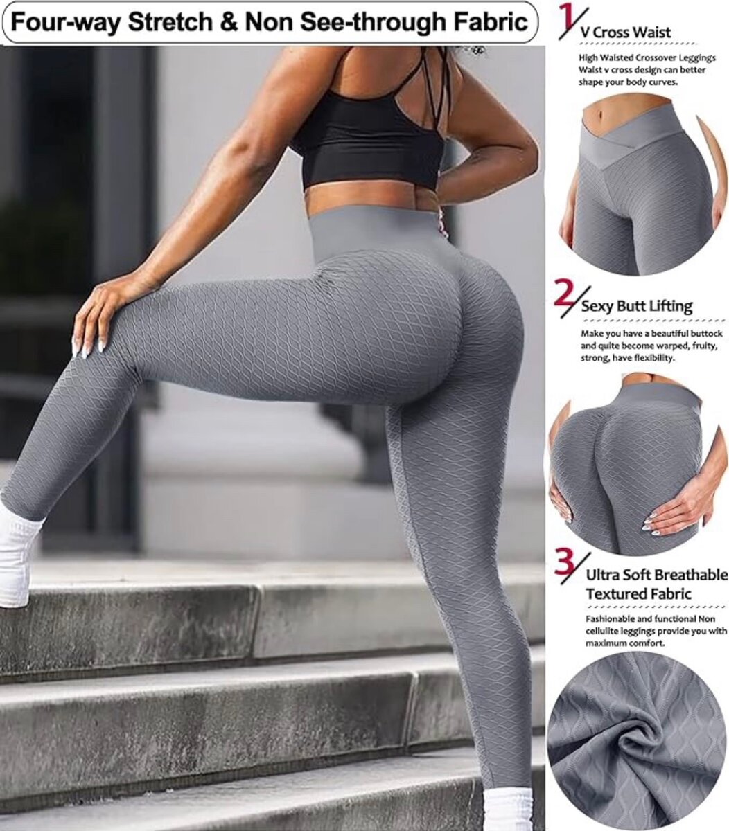 Pantalon de yoga texturé pour femme avec contrôle du ventre