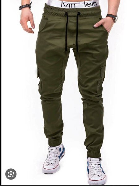 Khaki side pocket trousers