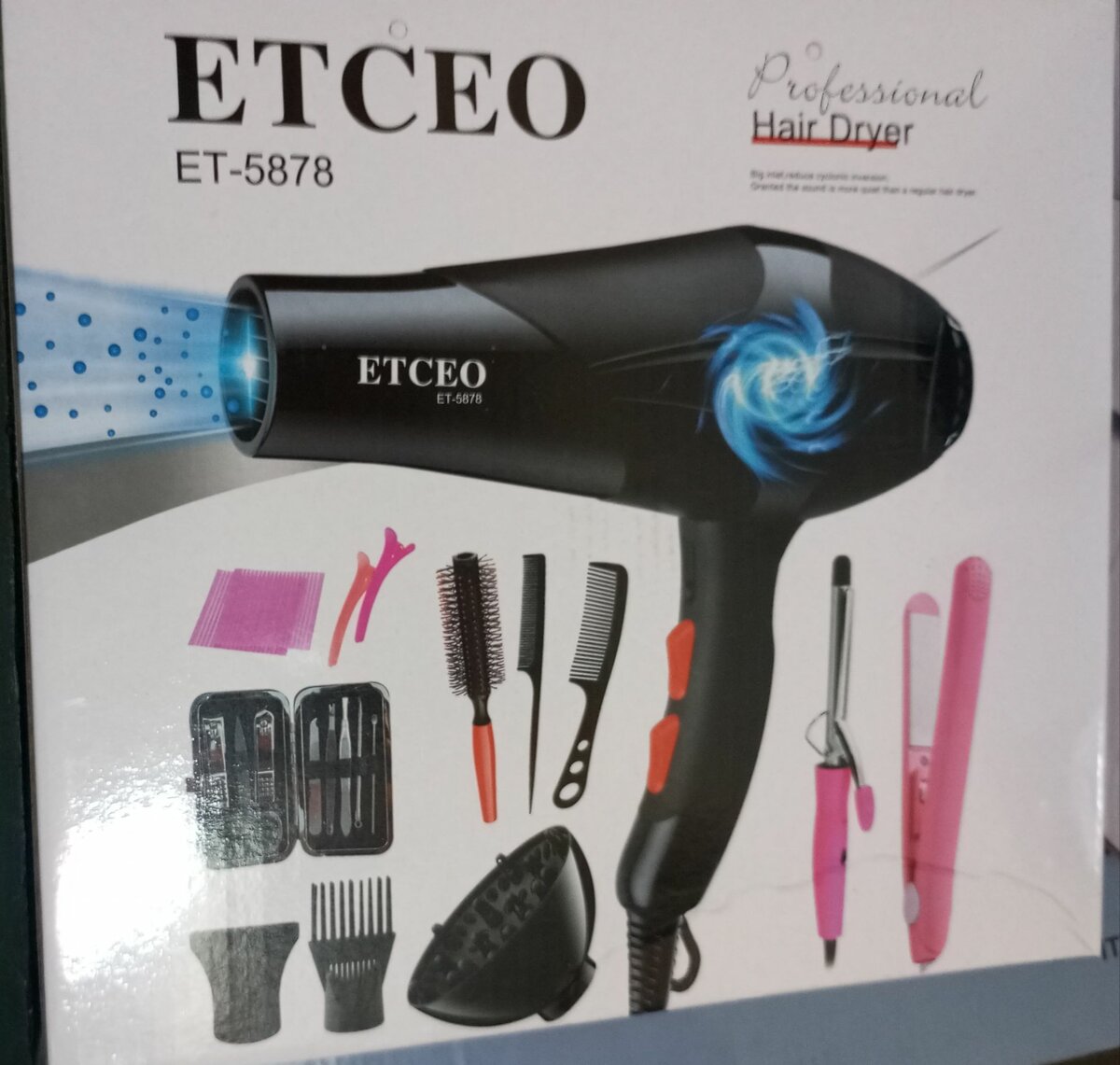 Sèche-cheveux professionnel, gadgets complets