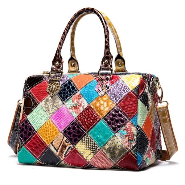 Sac à main patchwork coloré